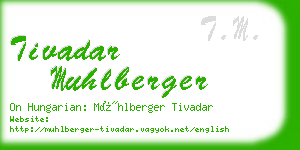 tivadar muhlberger business card